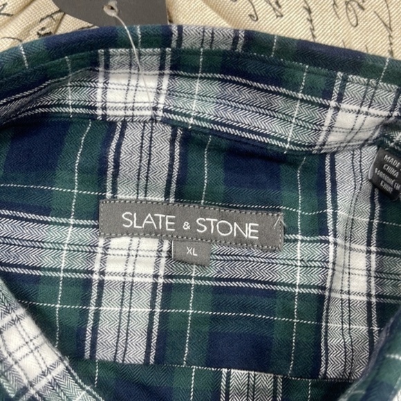 Slate & Stone Plaid Print Trim Fit Shirt - Picture 4 of 7
